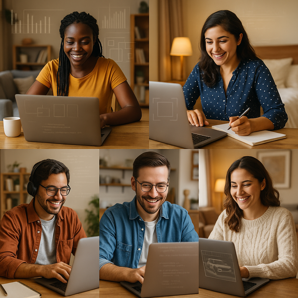 People working on AI training tasks, showing the real day-to-day reality of AI training work